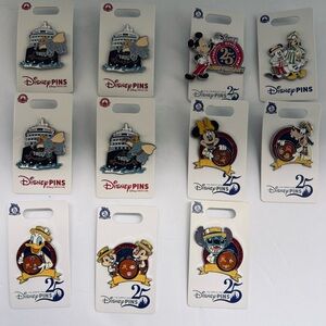 2025 Disney Parks 25th Anniversary Pin Trading Pin Board OE 11 Pin Set Mickey